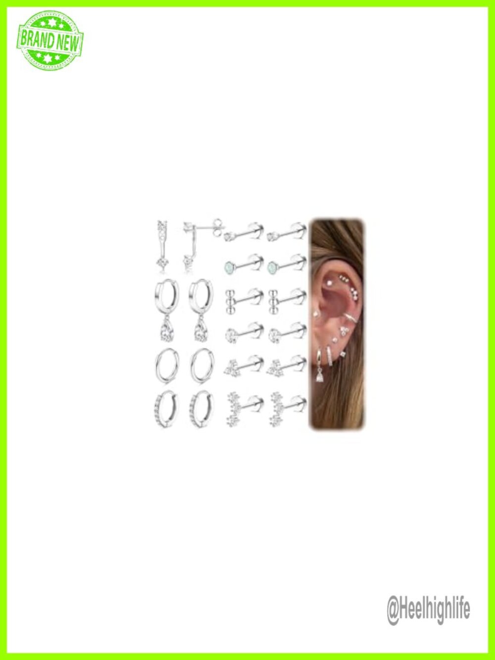 Flat Back Earrings 14K Gold Plated Surgical Stainless Steel Cartilage Earring